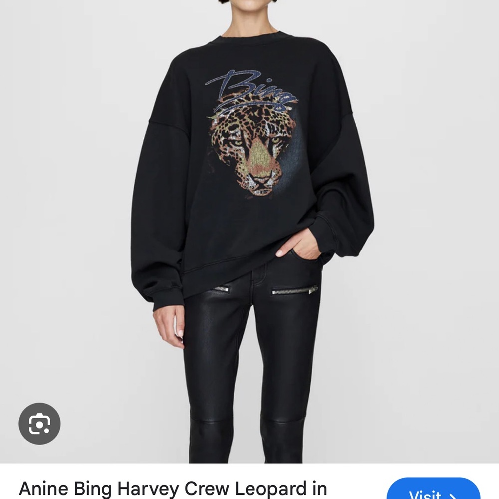 Anine Bing Black Graphic Sweatshirt